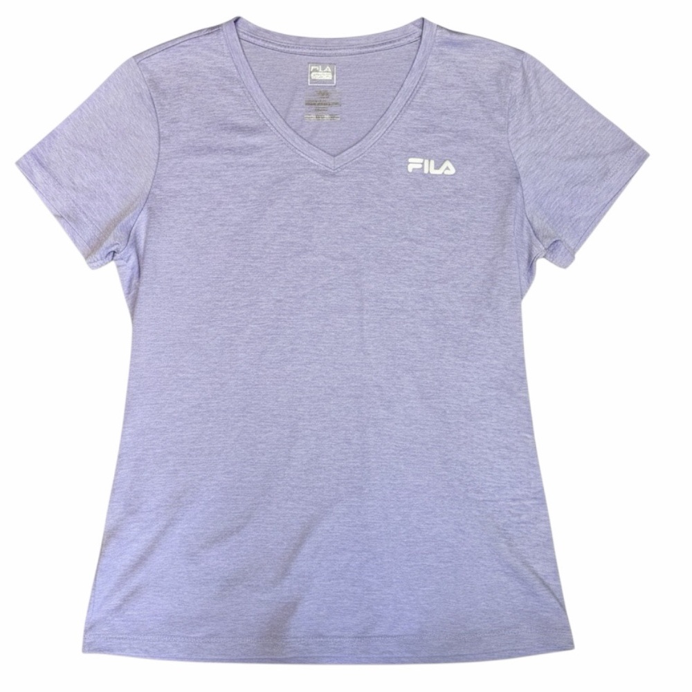 FILA Lavender V-Neck Short Sleeve Performance Tee